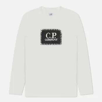 Мужской лонгслив C.P. Company 30/1 Jersey Logo Crew Neck, цвет белый, размер XL