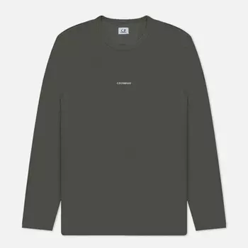 Мужской лонгслив C.P. Company Brushed Jersey Logo, цвет оливковый, размер XXL