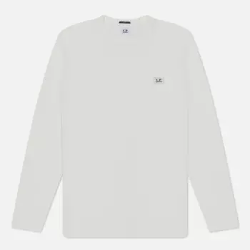 Мужской лонгслив C.P. Company Mercerize 70/2 Jersey Gasato Patch Logo, цвет белый, размер XL