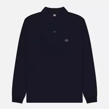 Мужской лонгслив C.P. Company Strech Piquet Logo Polo, цвет синий, размер S