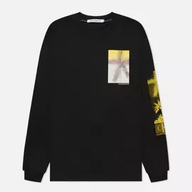 Мужской лонгслив Calvin Klein Jeans Organic Cotton, цвет чёрный, размер S
