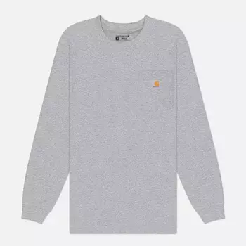 Мужской лонгслив Carhartt Loose Fit Heavyweight Pocket, цвет серый, размер S