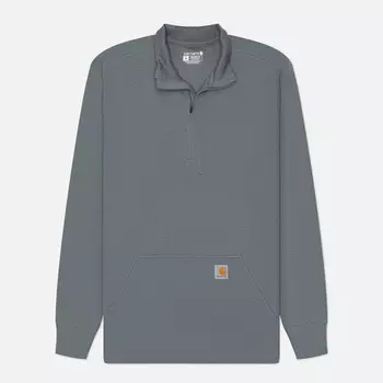 Мужской лонгслив Carhartt Relaxed Fit Heavyweight 1/2 Zip Thermal, цвет серый, размер M