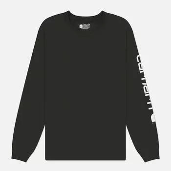 Мужской лонгслив Carhartt Relaxed Fit Heavyweight Logo Sleeve Graphic, цвет оливковый, размер L