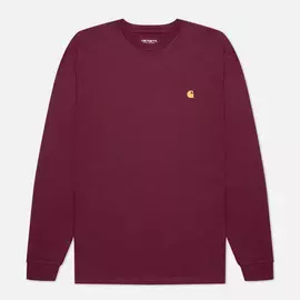 Мужской лонгслив Carhartt WIP L/S Chase, цвет бордовый, размер XXXL