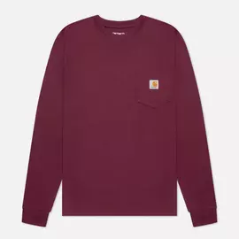 Мужской лонгслив Carhartt WIP L/S Pocket, цвет бордовый, размер XXXL