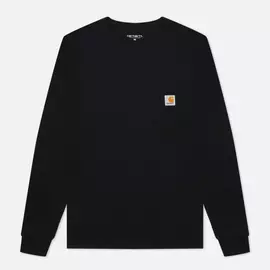 Мужской лонгслив Carhartt WIP L/S Pocket, цвет чёрный, размер XXL