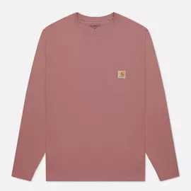 Мужской лонгслив Carhartt WIP L/S Pocket, цвет розовый, размер XXXL