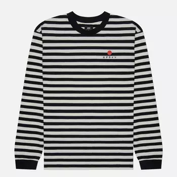 Мужской лонгслив Edwin Basic Stripe, цвет чёрный, размер XXL