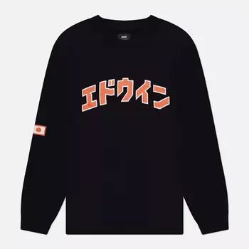 Мужской лонгслив Edwin Katakana Retro, цвет чёрный, размер S