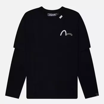 Мужской лонгслив Evisu Evisukuro Paneling 2 In 1, цвет чёрный, размер XL