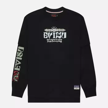 Мужской лонгслив Evisu Heritage 2 In 1 Totem Graphic Printed, цвет чёрный, размер XL