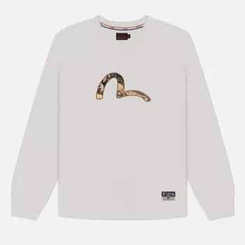 Мужской лонгслив Evisu Heritage Seagull Brocade Applique, цвет белый, размер S