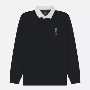 Мужской лонгслив Hackett Heritage Harry Rugby, цвет чёрный, размер XL