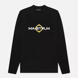 Мужской лонгслив MA.Strum Logo Print, цвет чёрный, размер XXL