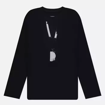 Мужской лонгслив Maison Margiela MM6 Pass Numerical Logo Print, цвет чёрный, размер XXL
