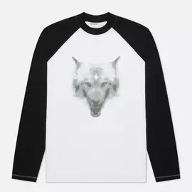 Мужской лонгслив Marcelo Burlon Cross Wolf Baseball, цвет белый, размер S