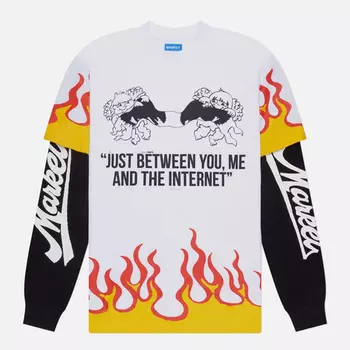 Мужской лонгслив MARKET Flamed Thermal Layer, цвет белый, размер L