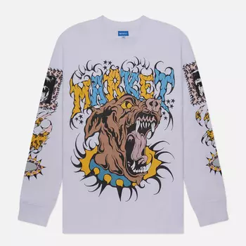 Мужской лонгслив MARKET Warped Beware, цвет белый, размер XL