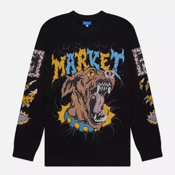 Мужской лонгслив MARKET Warped Beware, цвет чёрный, размер XXL