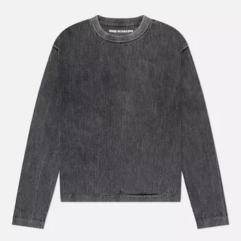 Мужской лонгслив MKI Miyuki-Zoku Pigment Dyed Loose Gauge, цвет чёрный, размер XXL