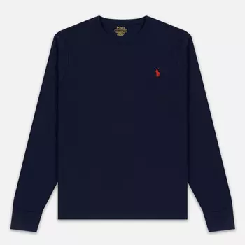 Мужской лонгслив Polo Ralph Lauren Custom Fit Embroidered Pony, цвет синий, размер XXL