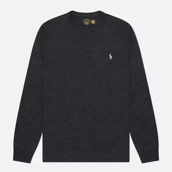 Мужской лонгслив Polo Ralph Lauren Custom Fit Embroidered Pony, цвет чёрный, размер XXL