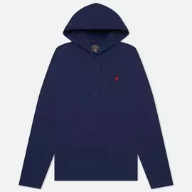 Мужской лонгслив Polo Ralph Lauren Embroidered Pony Hoodie, цвет синий, размер L