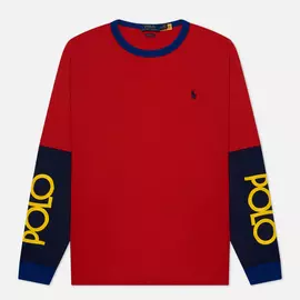 Мужской лонгслив Polo Ralph Lauren Polo Sleeve Logo Classic Fit, цвет красный, размер XXL