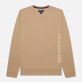 Мужской лонгслив Polo Ralph Lauren Printed Branding Crew Neck, цвет бежевый, размер M