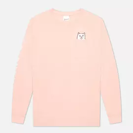 Мужской лонгслив RIPNDIP Lord Nermal Pocket, цвет розовый, размер L