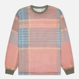 Мужской лонгслив thisisneverthat Printed Plaid Mesh, цвет оливковый, размер M