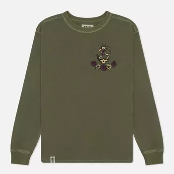 Мужской лонгслив thisisneverthat x Grateful Dead SYF Waffle Top, цвет оливковый, размер XL