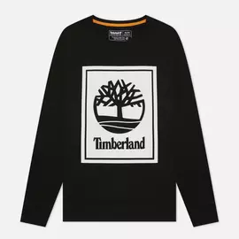 Мужской лонгслив Timberland Stack Logo, цвет чёрный, размер XL