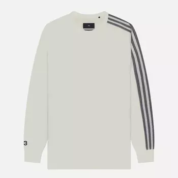 Мужской лонгслив Y-3 3-Stripes, цвет белый, размер M