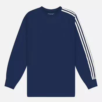 Мужской лонгслив Y-3 Matte Satin 3-Stripes, цвет синий, размер XXL