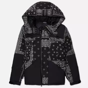 Мужской пуховик F.C. Real Bristol Down Bench Parka, цвет чёрный, размер S