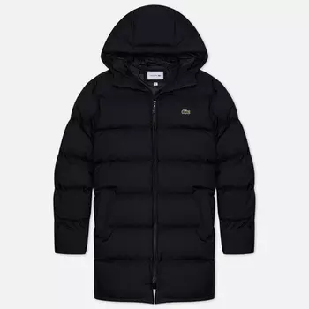 Мужской пуховик Lacoste Long Hooded Quilted, цвет чёрный, размер 58