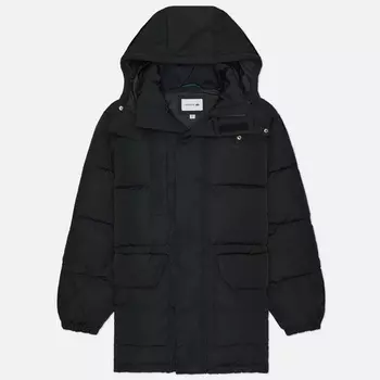 Мужской пуховик Lacoste Water Repellent Mid Length Hood Puffed, цвет чёрный, размер 50