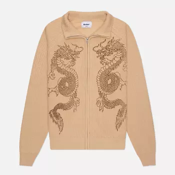 Мужской свитер Butter Goods Dragon Zip-Thru Knit, цвет бежевый, размер XL