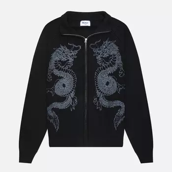 Мужской свитер Butter Goods Dragon Zip-Thru Knit, цвет чёрный, размер S