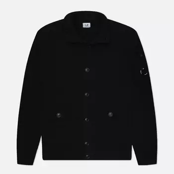 Мужской свитер C.P. Company Compact Cotton Full Button Lens Knit, цвет чёрный, размер M