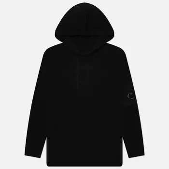 Мужской свитер C.P. Company Lambswool GRS Waffle Hooded Knit, цвет чёрный, размер S
