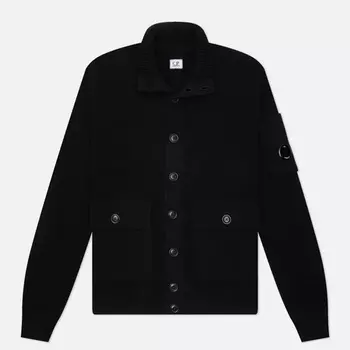 Мужской свитер C.P. Company Lambswool GRS Buttoned Knit, цвет чёрный, размер M