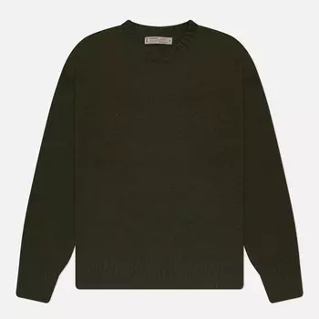 Мужской свитер FrizmWORKS Wool Elbow Block, цвет оливковый, размер L
