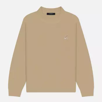 Мужской свитер Kangol Logo Patch, цвет бежевый, размер S