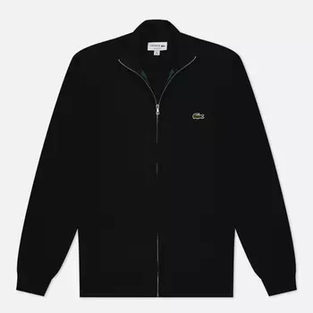 Мужской свитер Lacoste Stand-Up Collar Organic Cotton Zippered, цвет чёрный, размер XXL