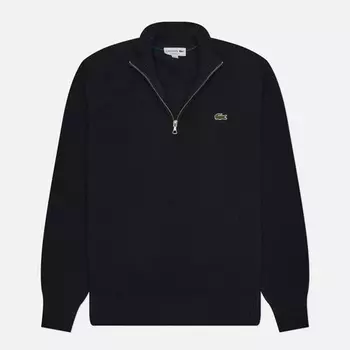 Мужской свитер Lacoste Zipped High Neck Carded Wool, цвет чёрный, размер M