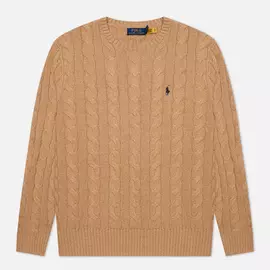 Мужской свитер Polo Ralph Lauren Driver Cotton Cable, цвет коричневый, размер S