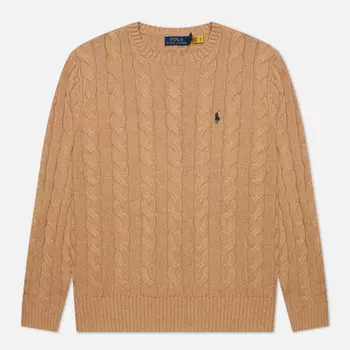Мужской свитер Polo Ralph Lauren Driver Cotton Cable, цвет коричневый, размер XL